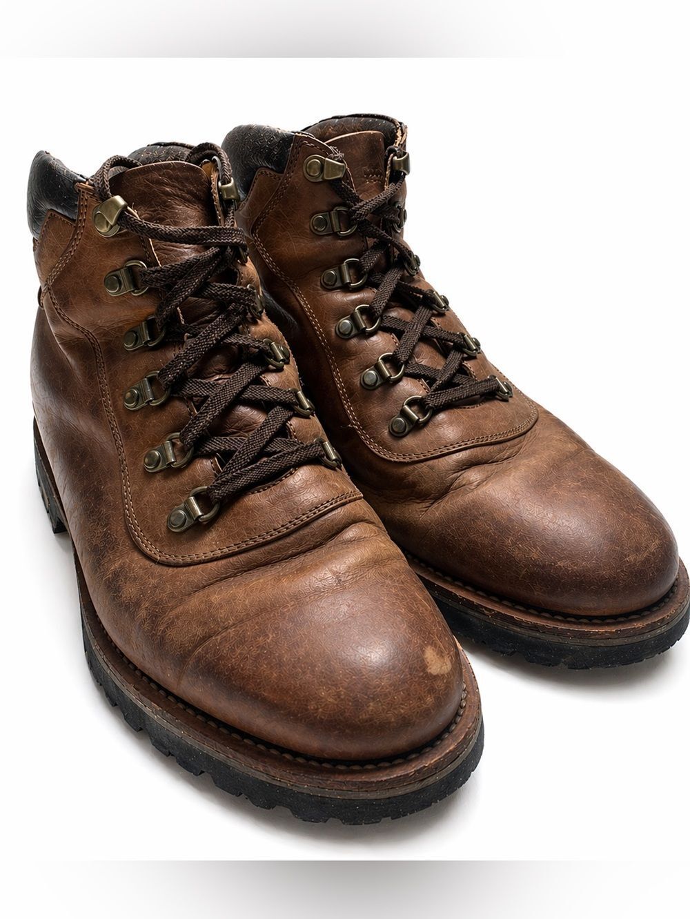Trask Leather Boots Brown Vibram Sole Rugged Workwear Lace Up Men 9.5